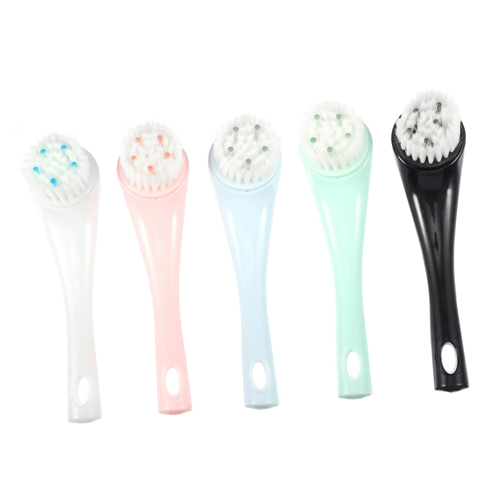 FOMIYES Facial Cleansing Brush Set of 5 Soft Bristles for Gentle Face Cleansing Massaging Random Color