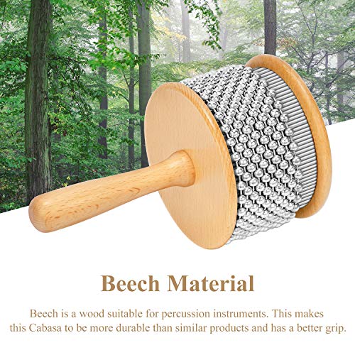 Eastar Cabasa Musical Instrument Percussion Instrument Hand Shaker with Stainless Steel Beads and Wooden Handle for Students Kids Classroom Band, Compact Size - Thumbnail 7