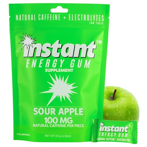 Instant Energy Gum | 100 mg Natural Caffeine | Sugar Free Sour...