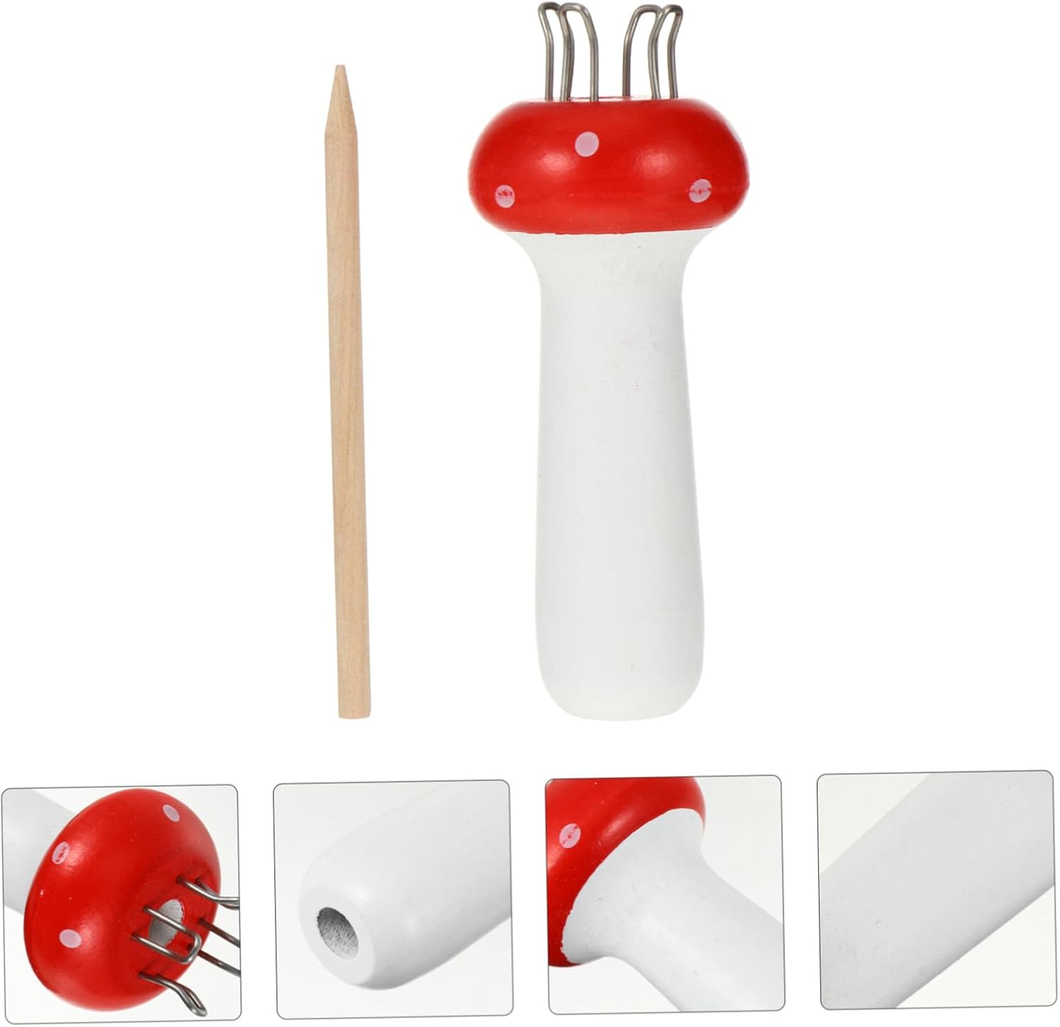 STOBOK 2pcs Mushroom Shaped Knitting Spool for Craft Handy Knitter Tool for Braiding Wool and Synthetic Yarn for Boys and Girls and Beginners