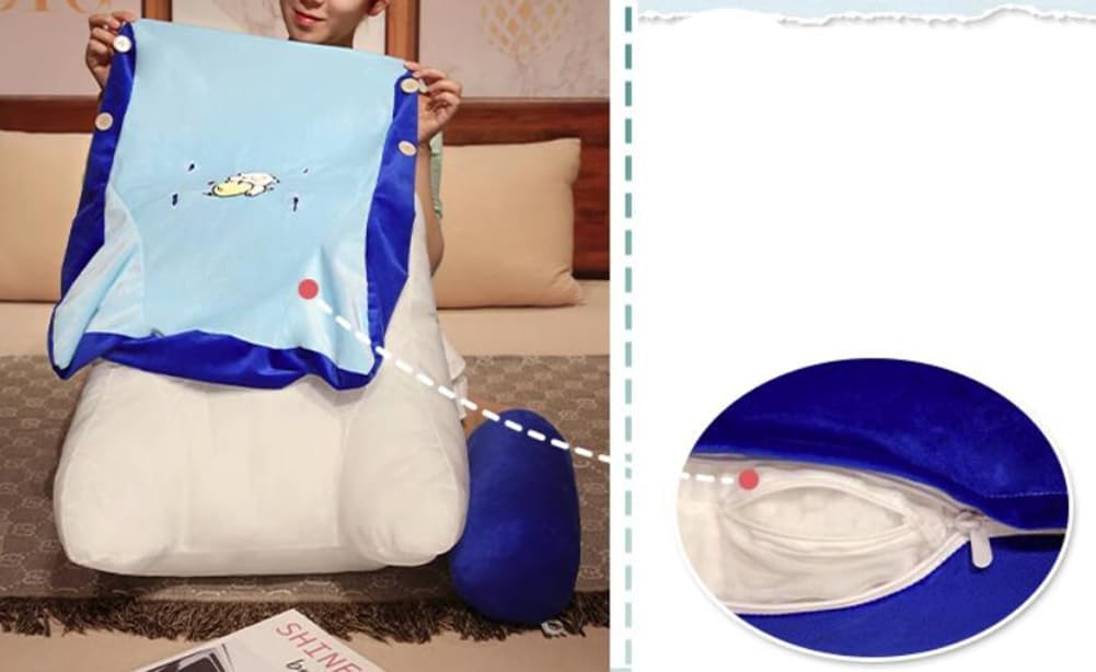 Creative Bed Backrest Pillow Soft Plush Reading Headboard Pillow Sofa Wasit Back Cushion Rest Neck Support Pillows (Gray Husky, 60×45CM/23.6"×17.7")