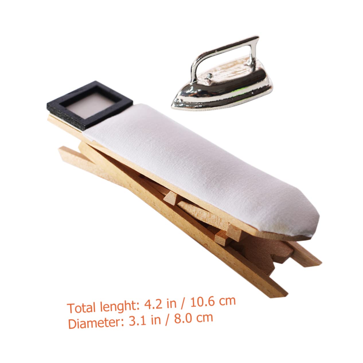 VICASKY 1 Set Miniature House Ironing Table Miniature Clothes Iron for Boys and Girls Silver Toy Set Decorative Mini Furniture