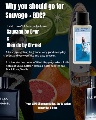 Image of TOXICMALE Suavage + BDC Long lasting Unisex perfume Office & Daily use | perfumes for men & women | perfume for him & her | Gift for him & her | TMA07 | 50 ml perfume | TM Perfume House