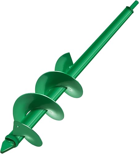 Broca de taladro para plantar, taladro de tierra de jardín de 4 x 25 pulgadas, agujero en espiral para plantación rápida de plantas de semillero y