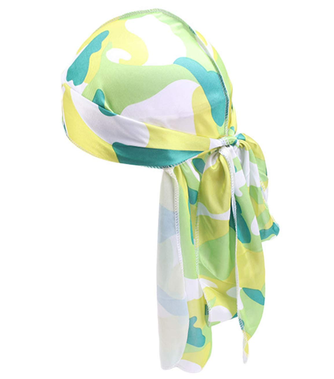 Durag for Waves Headwrap Long Tail Doo Rag for 360 Waves Du-Rags Men Women HC11 Camouflage Green