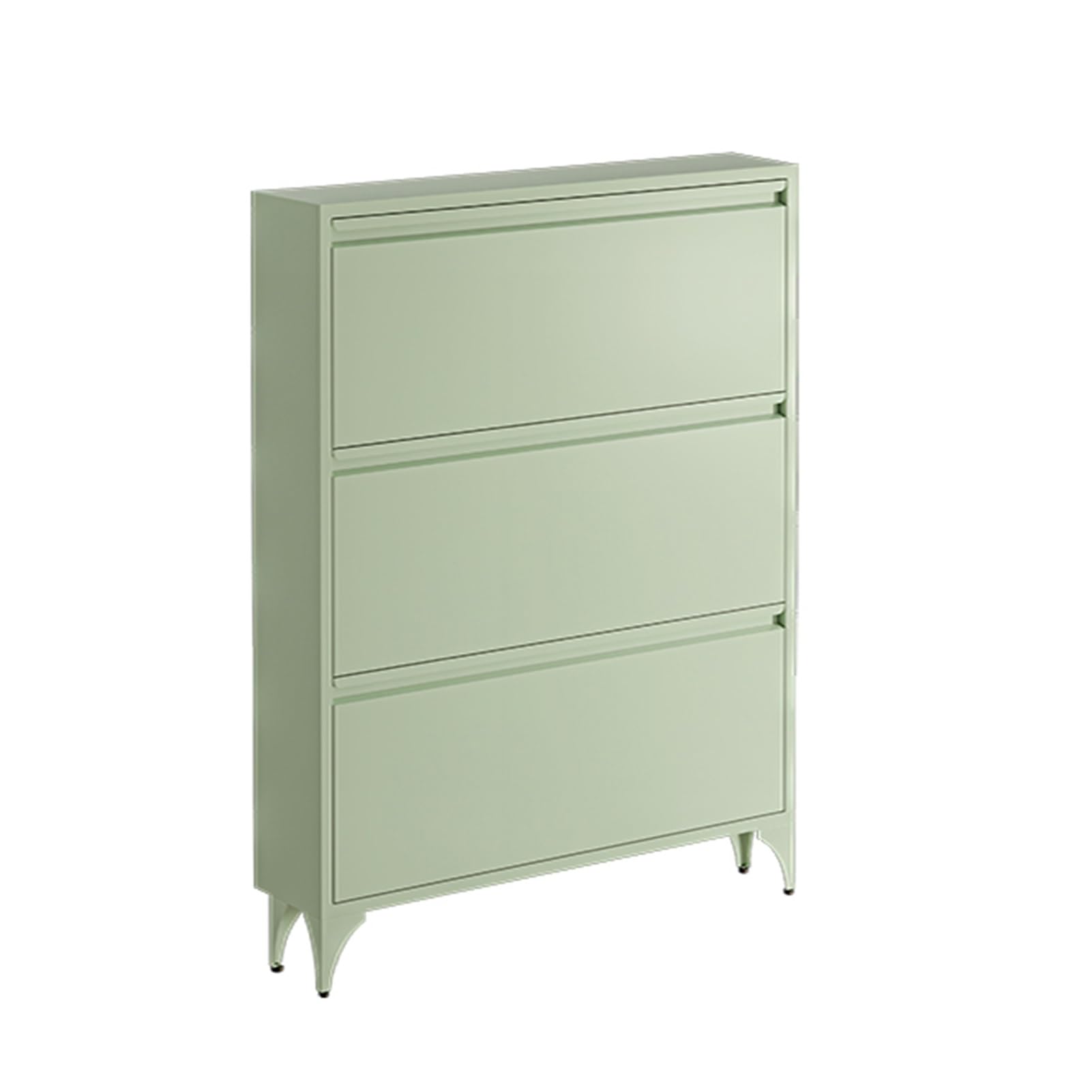 Mueble Zapatero Armario Zapatero 3 Puertas nizador De Zapatos Que Ahorra Espacio Zapatero De Entrada Recibidor para Entrada Estrecha Pasillo (Verde115,3 x 71 cm)