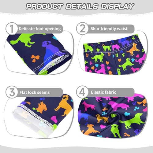 Multicolor Dogs Hearts Paw Girls Leggings Soft Stretch Workout Yoga Dance Pants for Kids Casual Tights3
