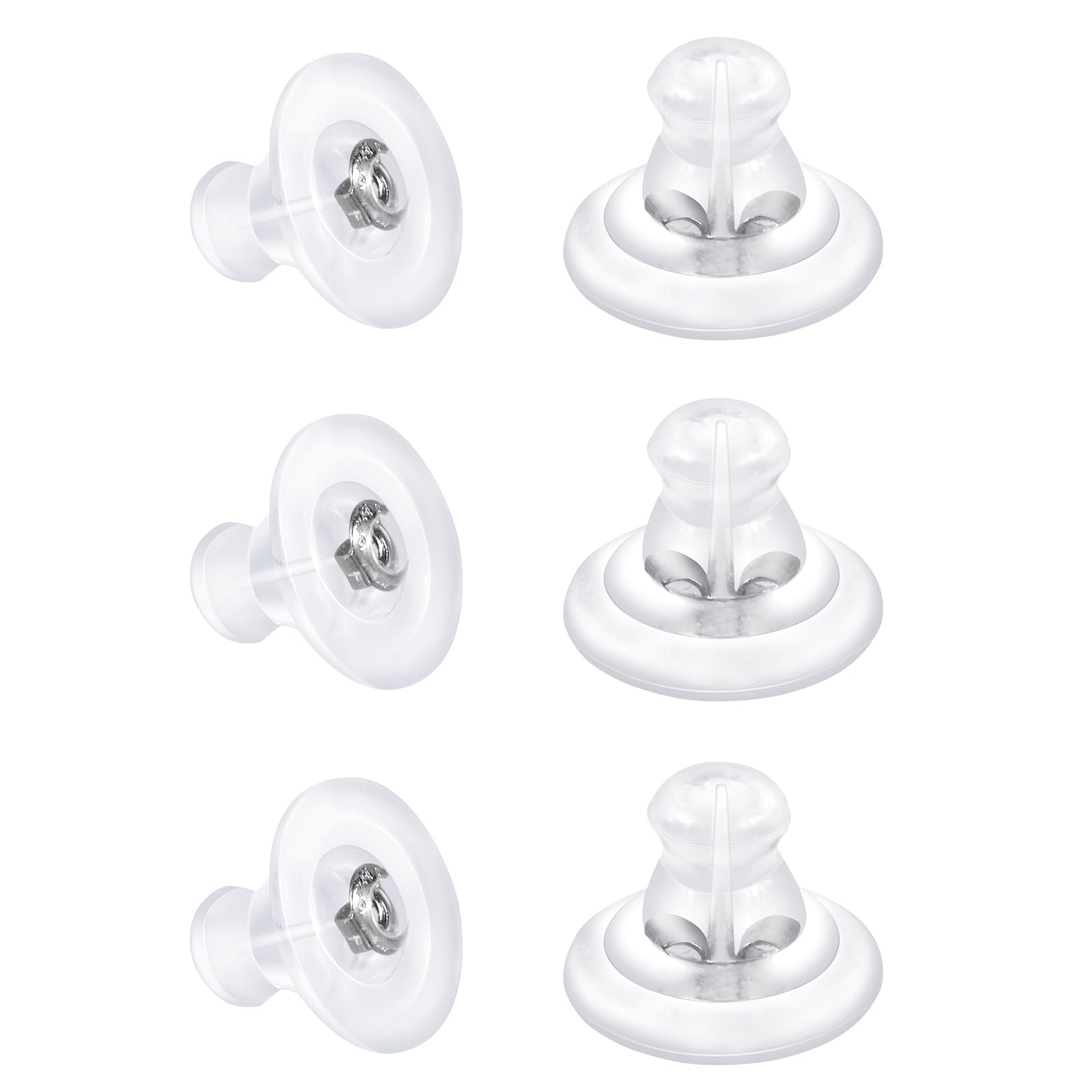 Earring Backs,18K Gold Silicone Earring Backs for Studs/Droopy Ears,Locking Secure Earring Backs for Heavy Earring,No-Irritate Hypoallergenice Soft