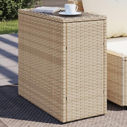 Polyrattan in warmem Beige
