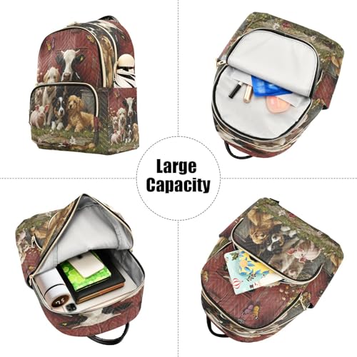 Image of ALAZA Cow Dog Pig Butterfly Women Backpack Purse Ladies Fashion Shoulder Bag Daypack Travel Bag 10L