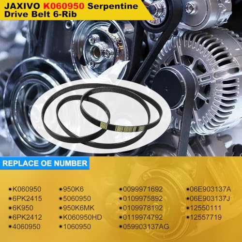 Image of 6PK2415 Serpentine Belt V-Ribbed Drive Belt for 05-09 A4 Quattro,06-16 A6,11-16 SRX,02-06 Avalanche 2500,10-17 Equinox /Terrain V6,01-07 Silverado 2500HD 3500,Replace K060950,5060950