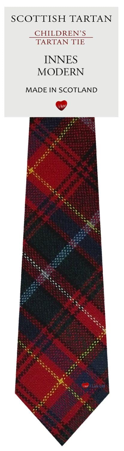 I LUV LTD Boys All Wool Tie Woven And Made in Scotland in Innes Modern Tartan