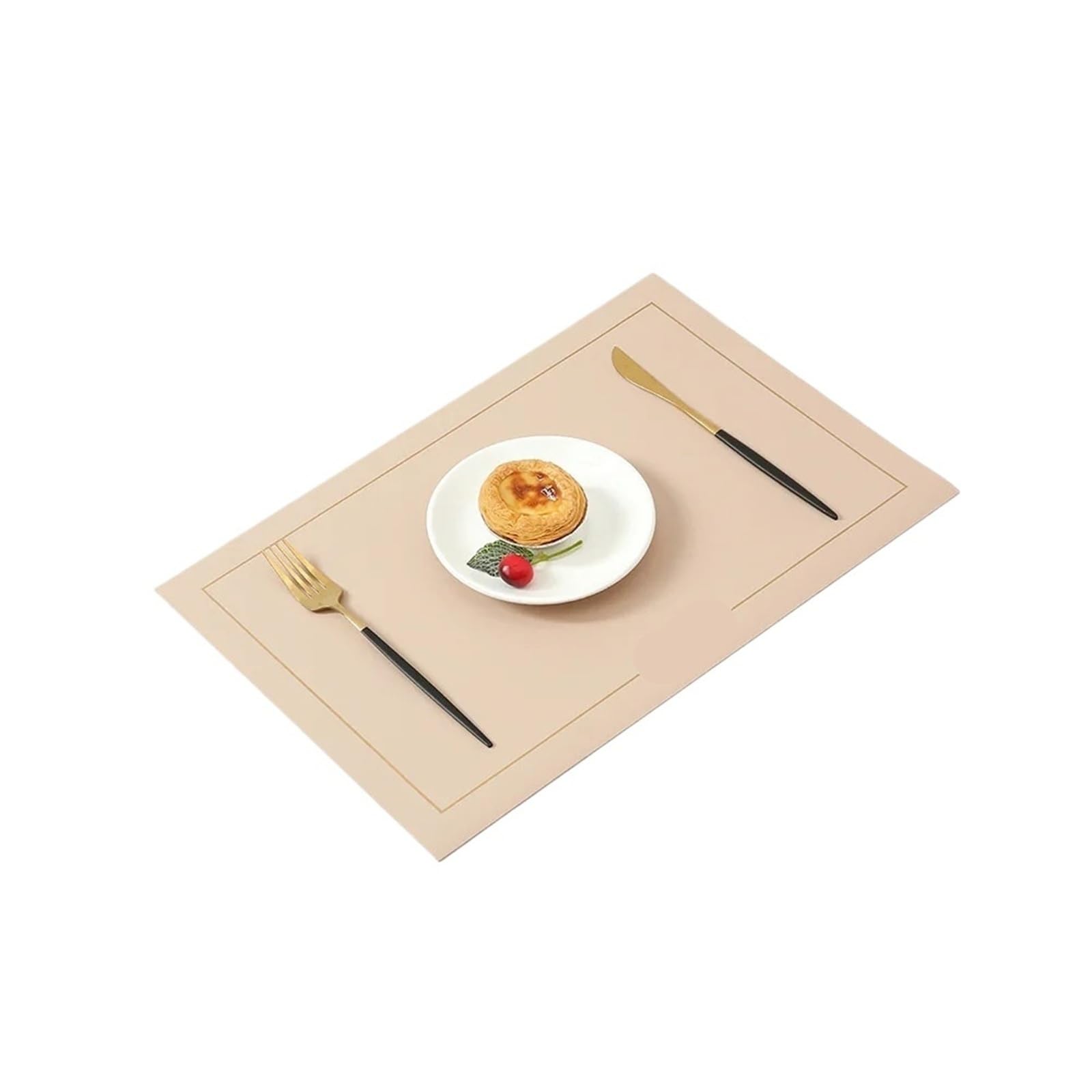Faux Leather Placemats Set of 2/4/6 Placemat Faux Leather Rectangle Table Mat for Dining Tables Wipeable Leaf Hollow Insulation(Khaki,RECTANGULAR_1PCS)