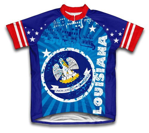 ScudoPro Louisiana Short Sleeve Cycling Jersey for Youth - Size S Blue