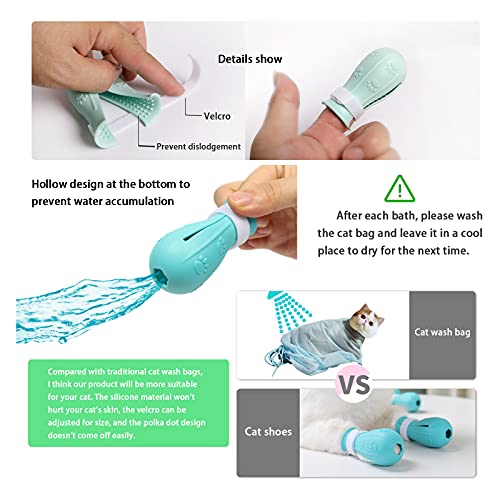 Image of Adjustable Silicone Cat Scratch Proof Boots for Bathing and Grooming | Bathing and Grooming