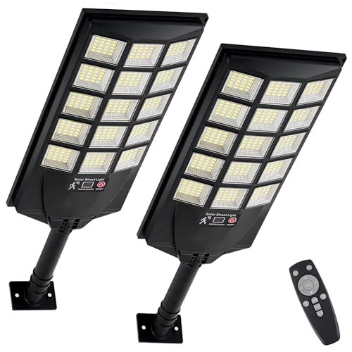 Oneluner Solar Lights Outdoor Waterproof, 6500K Dusk to Dawn Solar Street Light Motion Sensor with...