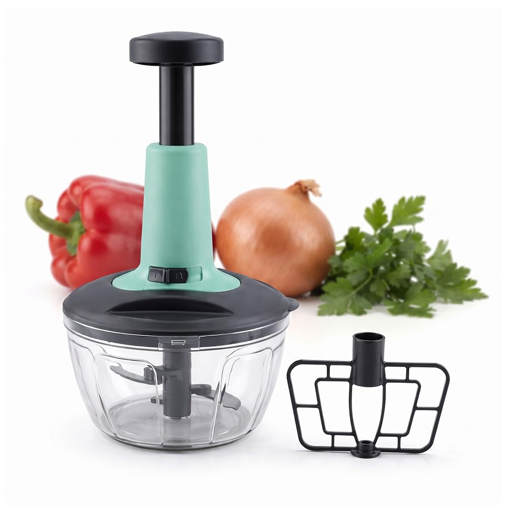 push down food processor with whisk attachment for onion garlic vegetables and herbs
