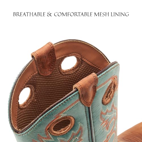 Image of SUREWAY Western Boots For Men - Mens Square Toe Cowboy Boot, Oil /Slip Resistant, Durable Fashionable Classic Pull on 10 Inch Mid-Calf Wellington Boots
