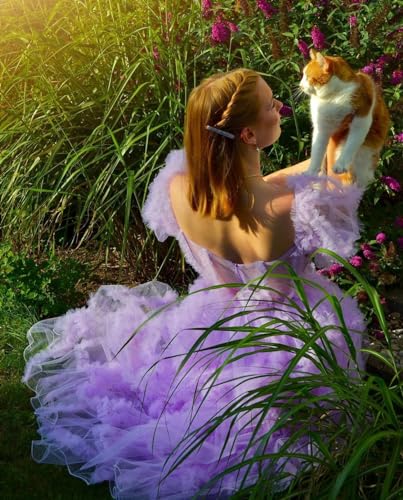 Off Shoulder Tulle Homecoming Dresses Puffy Sleeve Short Prom Dresses for Teens A Line Cocktail Dress 6