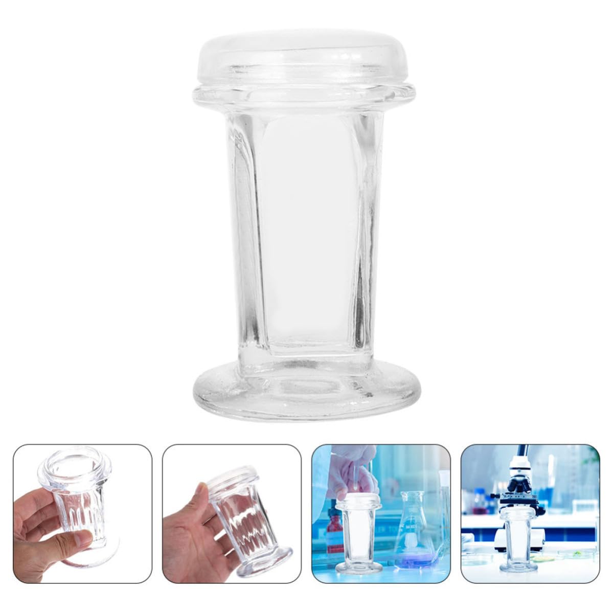 Färbegefäße Hitzebeständig 60 Ml Fassungsvermögen aus Glas mit Deckel 3 Stück Geeignet für 5 Objektträger für Klinische Labore und Histologie