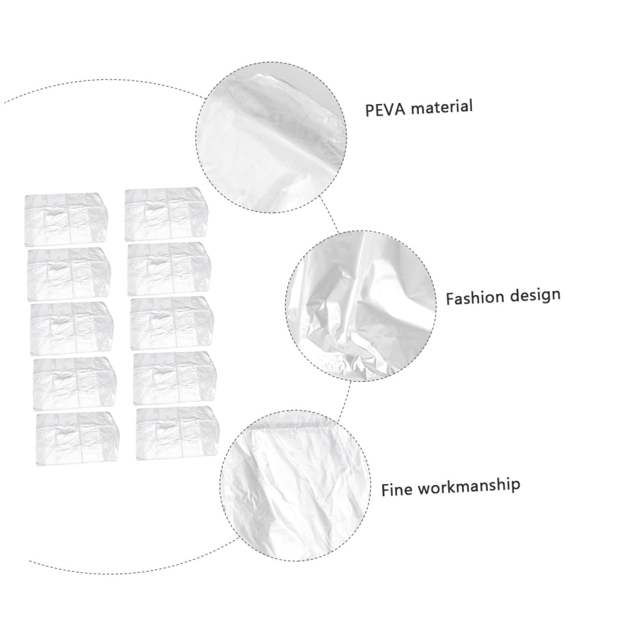 NOLITOY Fundas Para Colgar Ropa 60x150 Cm Peva Transparente 2.2 Mil Grosor Protección Antipolvo Para Abrigos y Trajes Uso Doméstico y Tintorerías Pack 50 Unidades