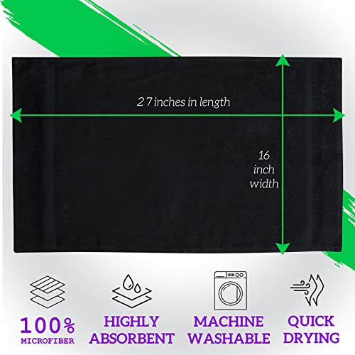 Image of GREEN LIFESTYLE Black Microfiber Bleach Safe Towel Bulk Sets, Premium Spa Quality, Super Soft and Absorbent for Gym, Pool, Spa, Salon and Home (12 Pack)
