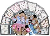Beautiful Water Nail Tattoo Stickers -Cat, Heart, Flowers, Bows, Butterflies, & More 10- pack by La Demoiselle