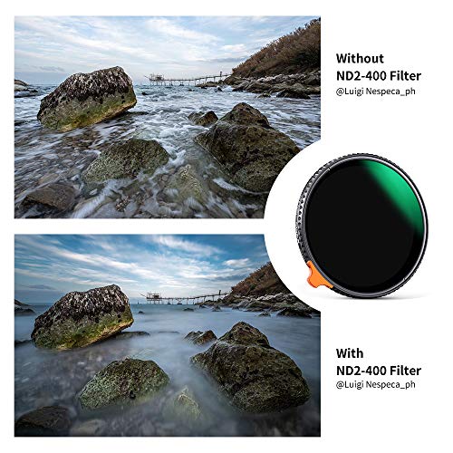 K&F Concept Nano-X 77mm ND Filter Variabler Graufilter ND2-400 (1-9 Stop) Vario ND Filter mit Filtertasche – Bild 6