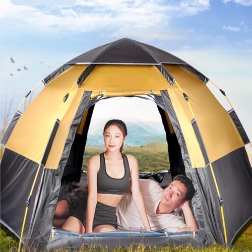 Carpa automática hexagonal para 1 persona, plegable y resistente miniatura 4