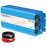 LVYUAN（リョクエン） 正弦波インバーター 12V/2000W(瞬間4000W) DC12V（直流） AC100V（交流） 変換 50HZ 60HZ切替 車中泊/太陽光発電/防災対応 緊急時で大活躍 停電の対策！ 1年 無料交換+永久修理保証 日本語説明書付