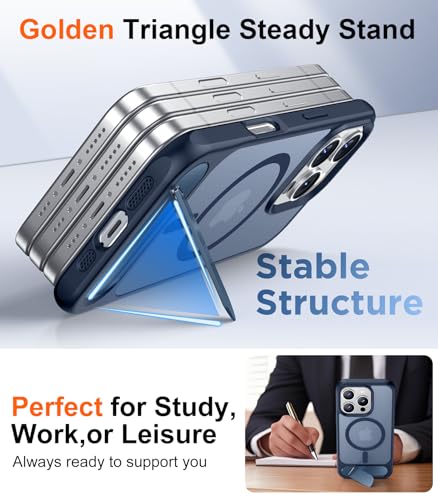 Image of Magnetic Compatible with iPhone 16 Pro Case, [Built-in Invisible Kickstand][Compatible with MagSafe] [Military Grade Shockproof] Slim Translucent Matte Phone Case for iPhone 16 Pro 6.3 inch