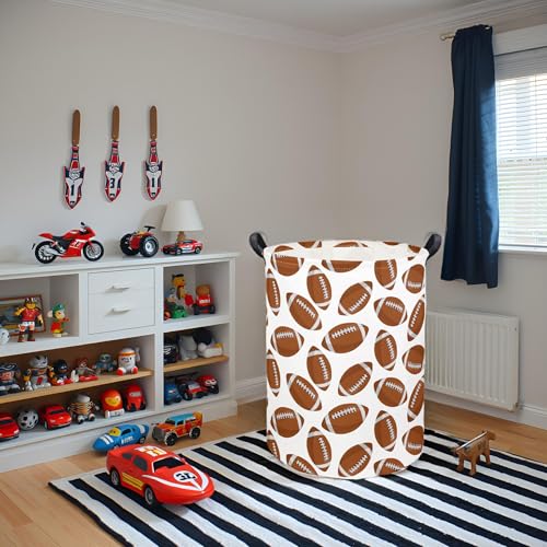Image of Kids Laundry Basket Baby Hamper Footballs Toy Storage Bin for Boys Room Decor Baby Nursery Hamper Gift Baskets for Bedroom Bathroom(Footballs)