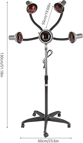 Miniatura 5 de LIECARYAM Luces infrarrojas de peluquería de 5 cabezales, luz de peluquería de 5 cabezales, procesador de color de cabello infrarrojo para máquina