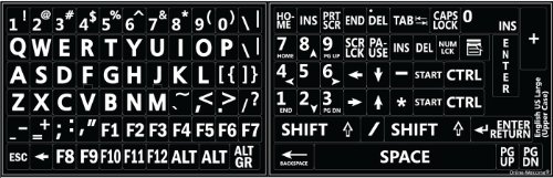 Pegatinas de teclado letras grandes en inglés US miniatura 2