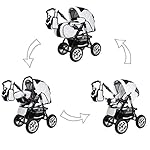 Bergsteiger Milano Kombikinderwagen + Autositz mit Travelsystem (Megaset 10 - teilig); Farbe: Black Edition
