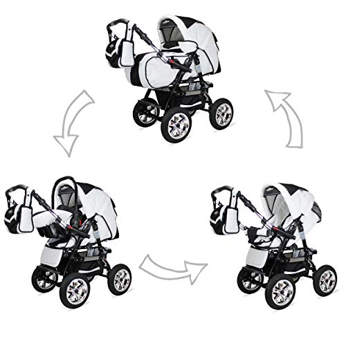 Bergsteiger Milano Kombikinderwagen + Autositz mit Travelsystem (Megaset 10 - teilig); Farbe: Black Edition
