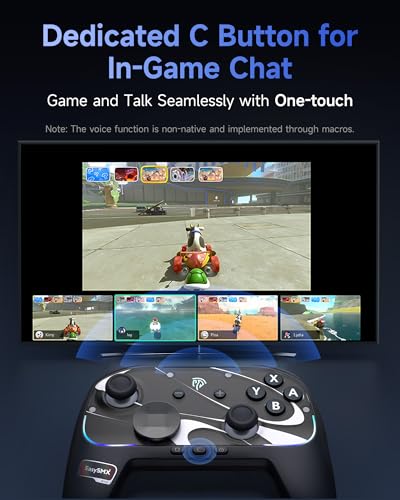 Image of EasySMX S10 Controller for Switch 2 /Switch /PC, One-Key Wake-Up, TMR Anti-Drift Joystick, Mechanical Buttons, 6-Axis Gyro, Bluetooth, RGB, Swappable D-Pad & Faceplates