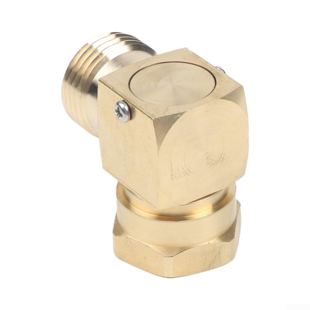 2 raccordi a gomito girevoli per tubo da giardino, 90 gradi, in ottone massiccio, adattatore da 3/4", evita pieghe e perdite per irrigazione e cura del prato (4 pezzi)