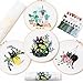 REEWISLY 4 pcs of Embroidery Starter kit with Patterns and Instructions, DIY Adult Beginner Cross Stitch Kits, Including 2 Plastic Embroidery Rings, 1 Pair of Scissors, Colored Threads and Needles