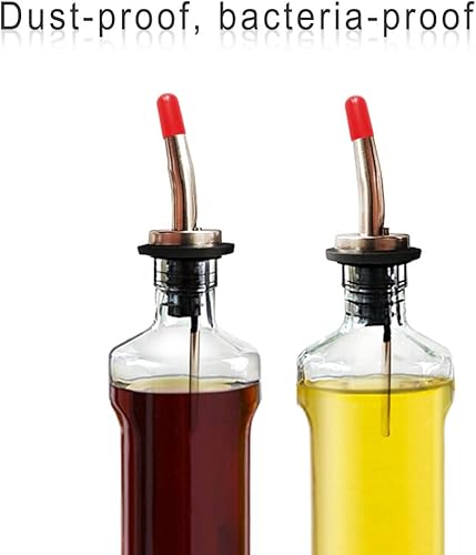 Miniatura 2 de 200 tapas de boquilla para botellas de licor, vertedores, tapas de goma para polvo para botellas de licor de aceite de oliva (rojo)