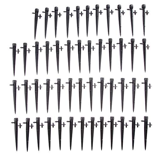 HXIANG 50 Pcs Adjustable Flow Bubbler Drip Spray Irrigation Drippers Sprinkle Emitters Stake Water Dripper Farmland Water Drip System (color : As shown)
