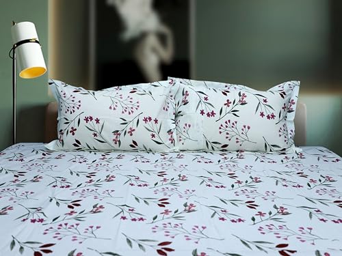 Image of Super Bedzz by Prihaal Decor Cotton Double Size Bedsheet with 2 Pillow Cover Size:108x108 (Pink 6) bedsheet for Double Bed, Cotton Double bedsheet, Suitable for Bedroom, Gift Set
