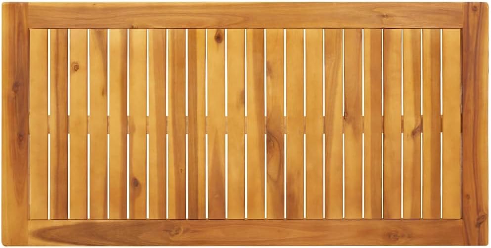 Natural Brown Solid Acacia Wood Outdoor Dining Table, Oiled Finish, 43.3 x 21.7 Inch Rectangular Patio Table for Garden, Terrace, Balcony