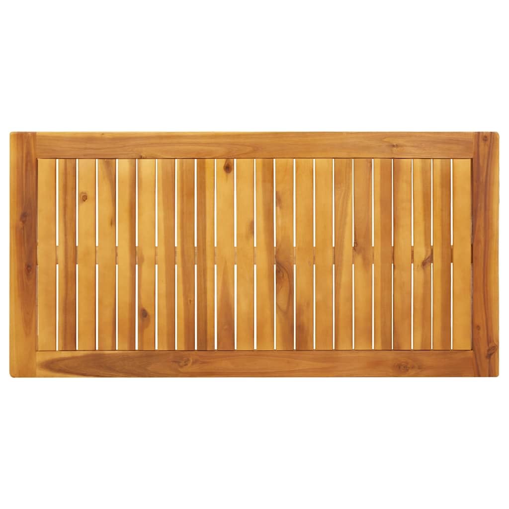 Stół ogrodowy z litego drewna akacjowego 110 x 55 x 75 cm | Wytrzymały, trwały, łatwy w pielęgnacji, rustykalny urok, idealny na taras lub dziedziniec