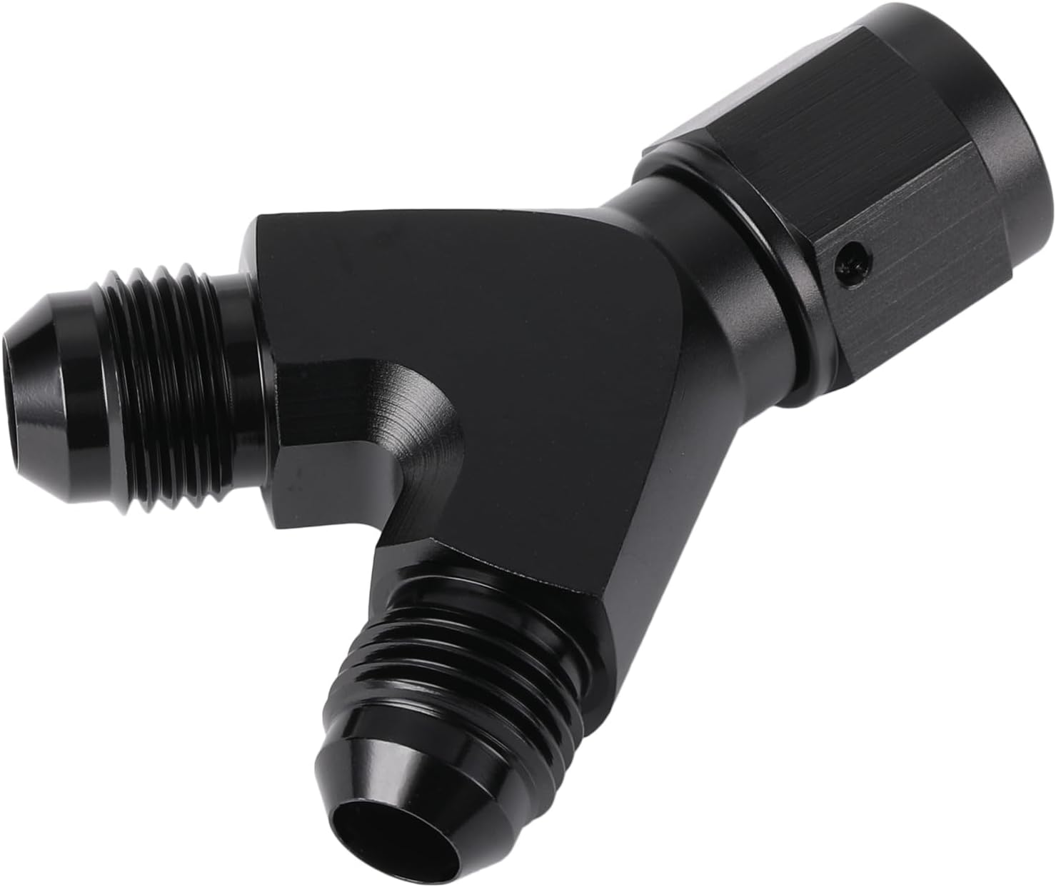6AN Female to Dual 6AN Male Y Block Fitting Splitter Adapter Union Aluminum Black