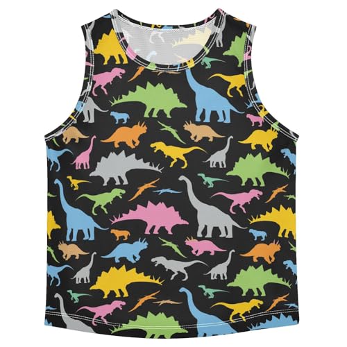 J JOYSAY Colorful Spiral Tie Dye Boys Tank Top Sleeveless Muscle Shirts Quick Dry Workout Sport Active Kids T-Shirts 3-15T