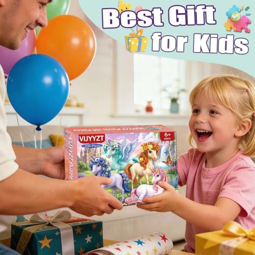 Rompecabezas para niños de 6 a 10 años, rompecabezas de castillo y unicornios de 200 piezas | Juguete educativo para aprendizaje, ideal como regalo de cumpleaños o festividad miniatura 7