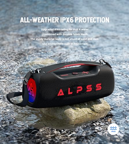 Image of ALPSS AUDIO 100watts RMS Bluetooth Party Speakers with ESIS New Digital Equalizer Settings, Powerful Speaker-Tweeter with Party Multi-Electrifying LED Lights, Sleek MIC for Karaoke