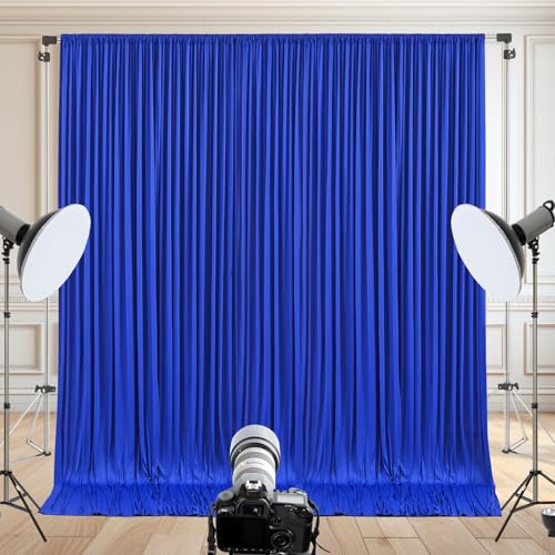 Image of 30x10ft Royal Blue Backdrop Curtain for Wedding Parties Wrinkle Free Fabric Royal Blue Drapes Backdrop Decoration for Baby Shower Birthday Photography Decoration 6 Panels, 5ft x 10ft