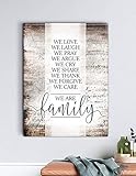 Sense Of Art | We are Family Christian Quote | Family Sign | Farmhouse Decor | Hanging Decor | Family Wall Decor | Rustic Home Decor Farmhouse | Wall Frames for Living Room (Brown, 30x40)